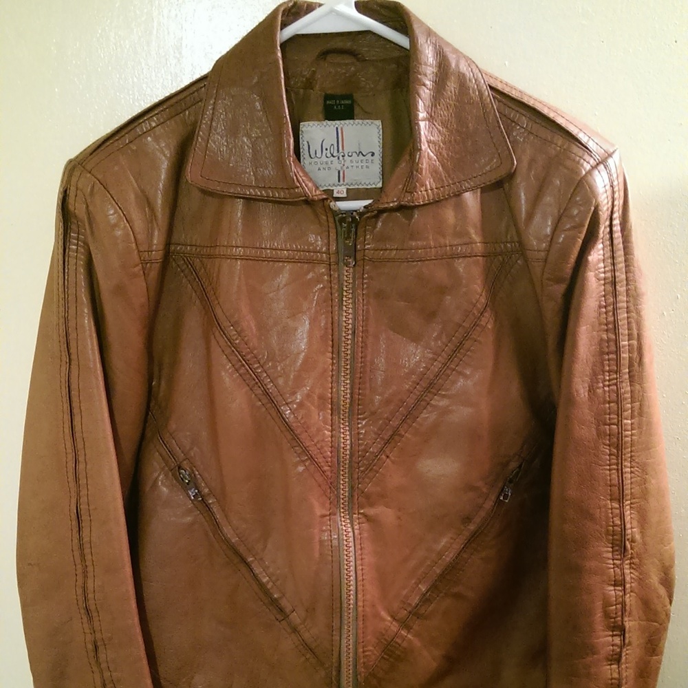 Vintage 70's Wilson's Red Leather Jacket Size 40/L